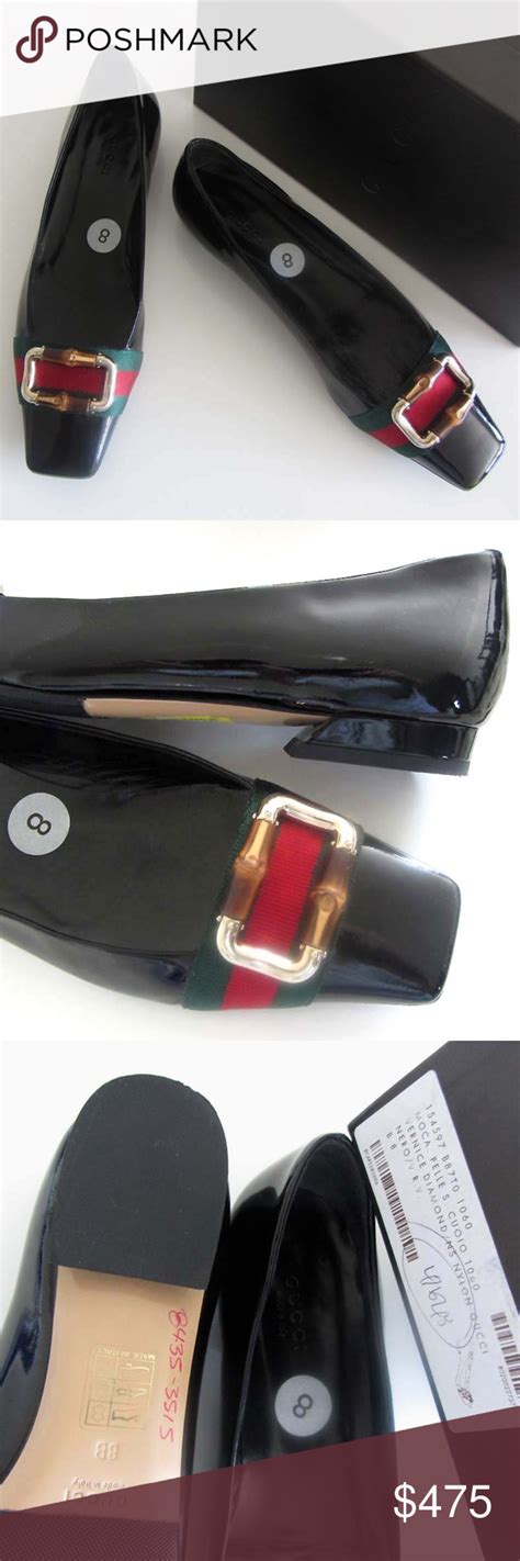 gold bamboo gucci flats|Gucci leather flats for women.